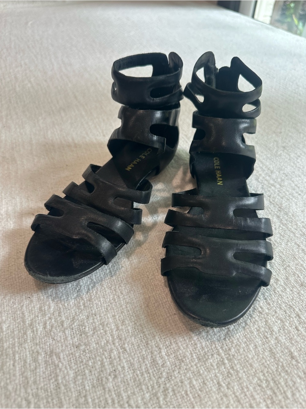 Cole Haan Black Multi-Strap Ankle Sandals